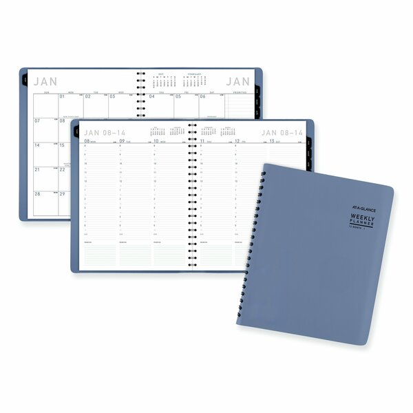 At-A-Glance Contemporary Weekly/Monthly Planner, 11.38 x 9, Slate Blue Cover, 12-Month Jan to Dec: 2024 70940X20